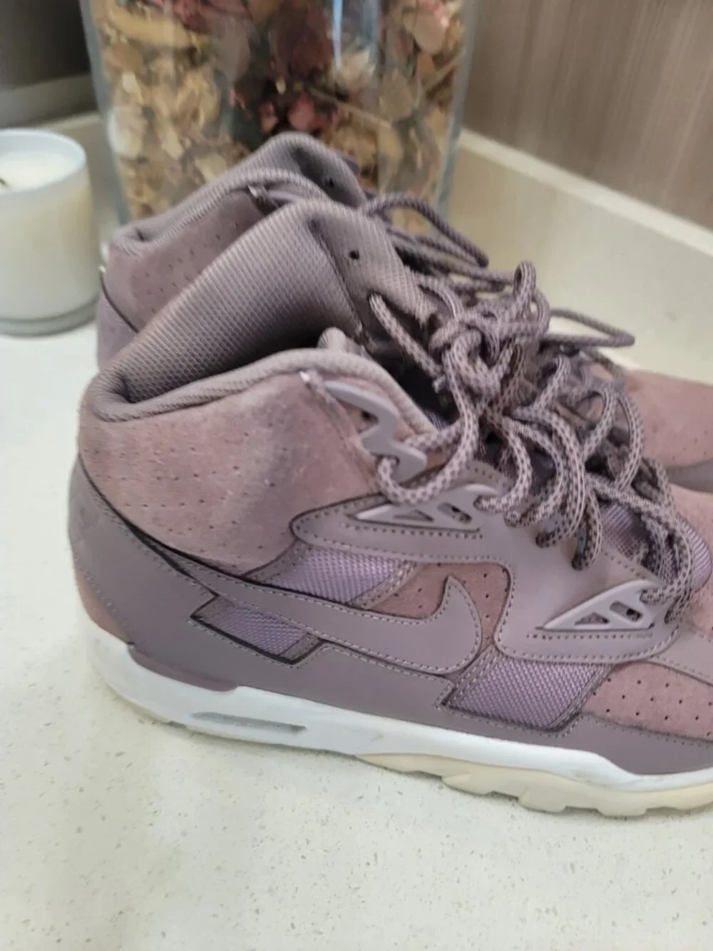 Nike Mens Size 10 Air Trainer SC High Bo Jackson Taupe Purple/ White/Grey Shoes - Picture 5 of 10